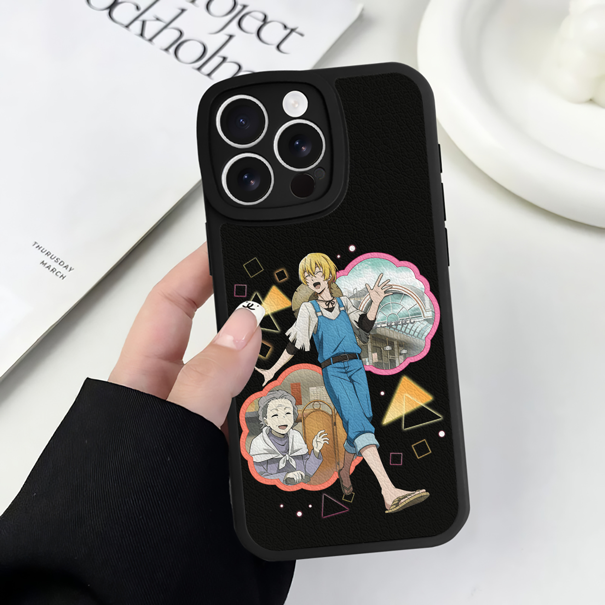 （画像用） 文豪ストレイドッグス Bungo Stray Dogs 【iPhone 16シリーズ対応】シリコンスマホケース（レザー調） 材質：シリコン
